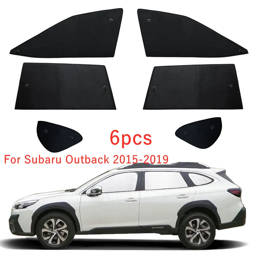 

For Subaru Outback 2015-2019 Side Window Black+ Silver Privacy Sunshade 6PCS New