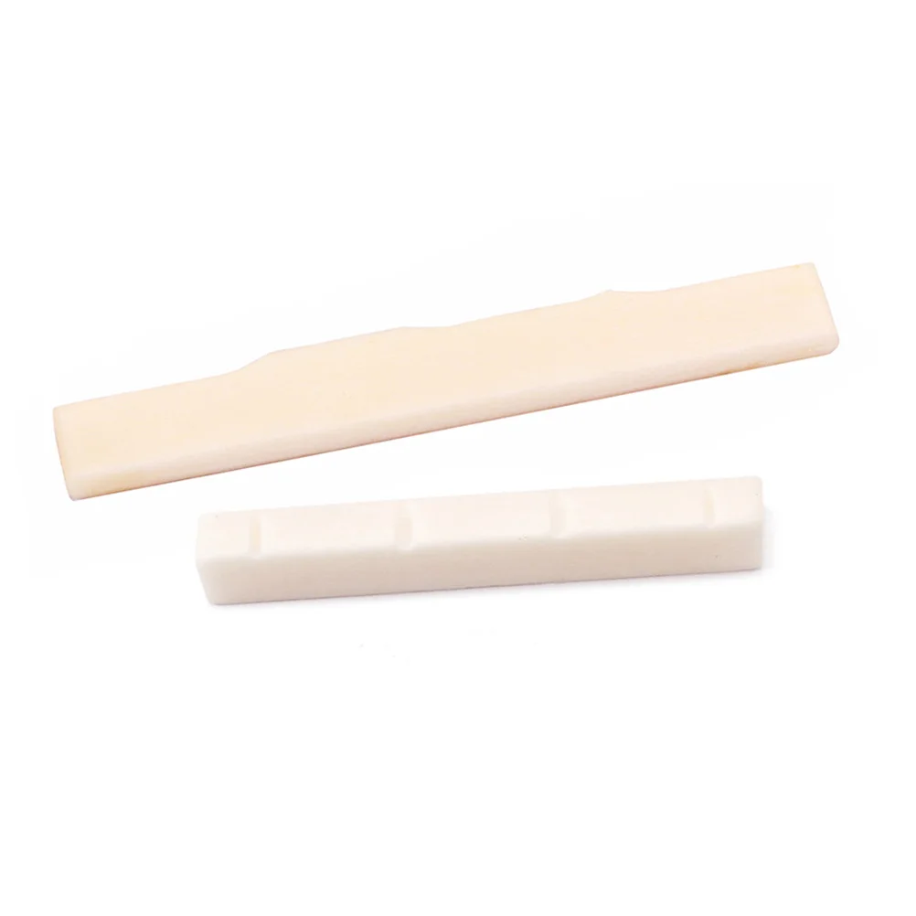 

Premium Bone Bridge Saddle and Nut for 4 String Guitar Ukulele Replace Old Parts Enhanced Playability Sound Performance Kit