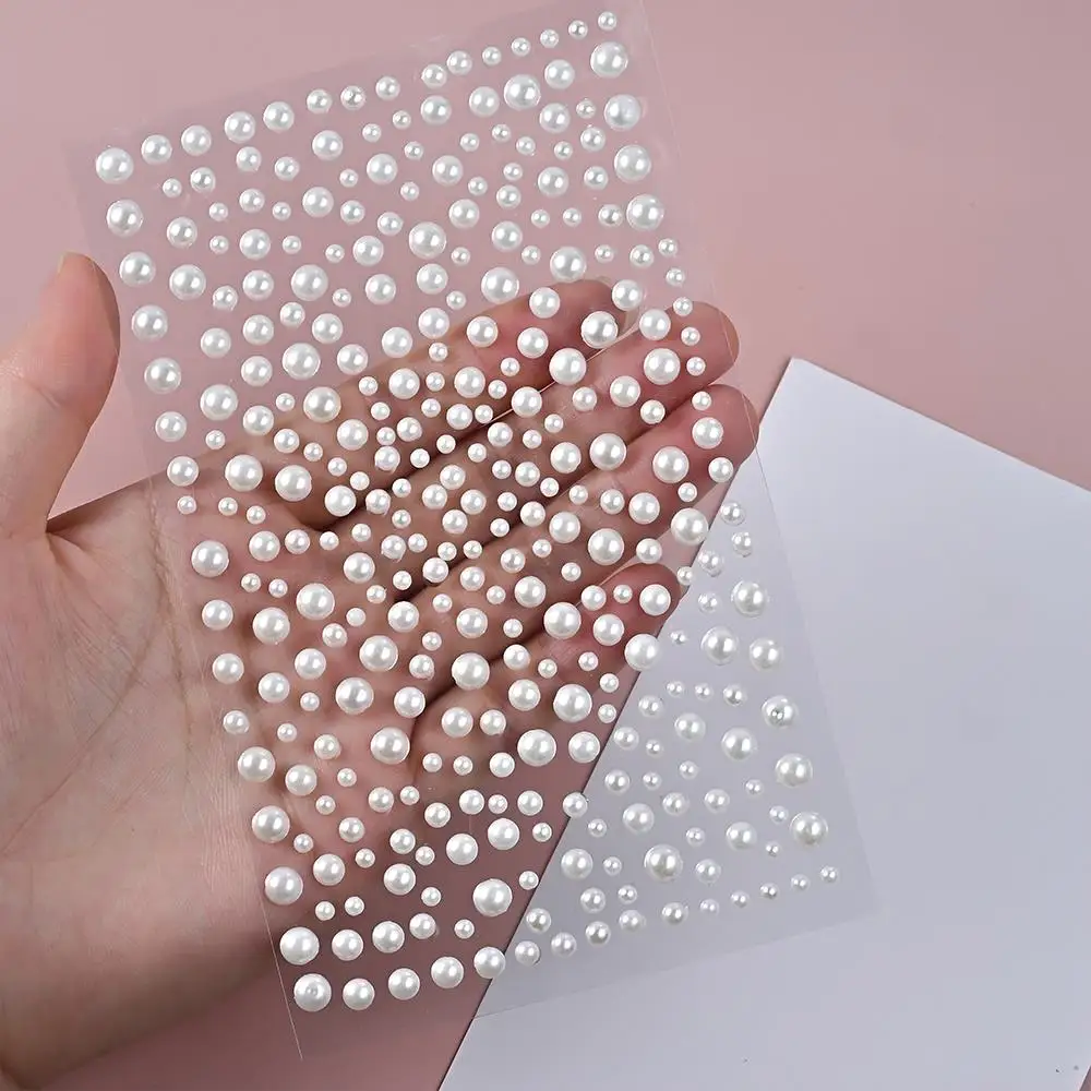 1Sheet 3D Pearl Face Tattoos Stickers Half Round Imitation Pearls Rhinestones Tattoo for Festival Party Eye/Body Makeup Decor &*