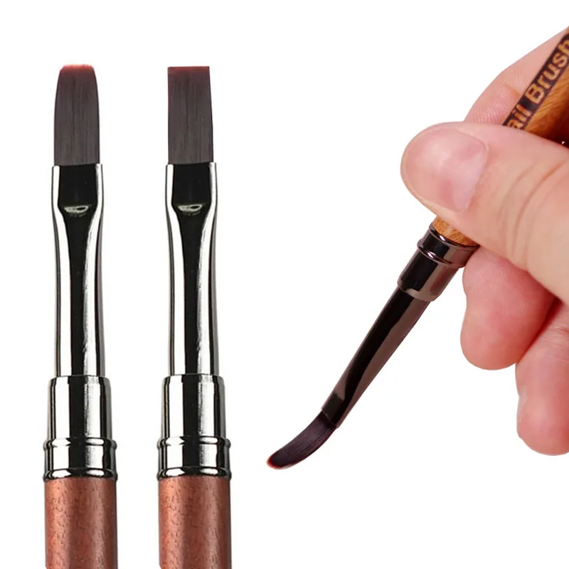 1/2 قطعة مقبض الخشب المستديرة مسمار أومبير فرشاة مسمار الفن اللوحة فرشاة قلم UV هلام البولندية التدرج اللون الاكريليك مسمار قلم رسم