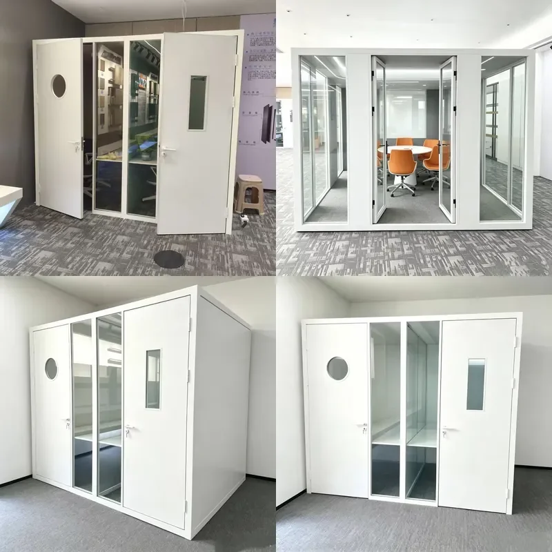 for Aluminum Frame Glass Door Movable Modern Office Soundproof Room Silent Cabin KTV Noise Reduction Phone Booth Hotel