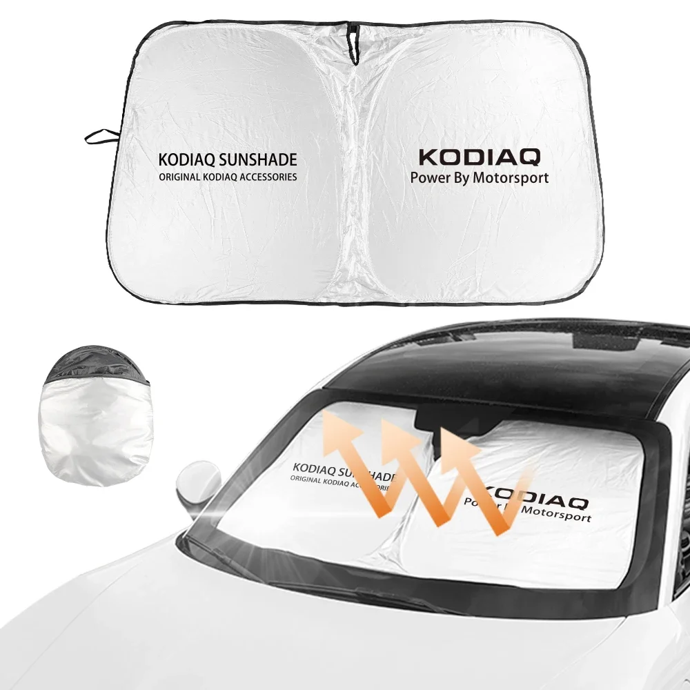

Flodable Car Front Windshield Sunshade Cover Anti UV Sun Protector Auto Accessories For Skoda Kodiaq Rs 2019 2020 2021 2022