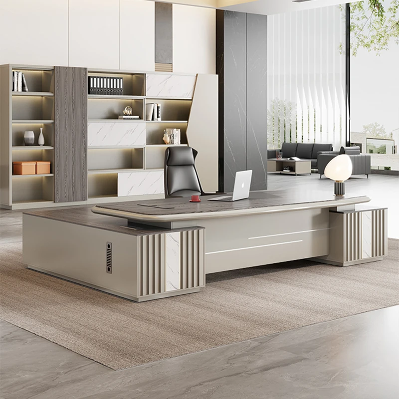 

High Quality Modern Boss Table Light Luxury Unique Organizer Work Computer Desks Standing Escritorio Oficina Desk Furniture