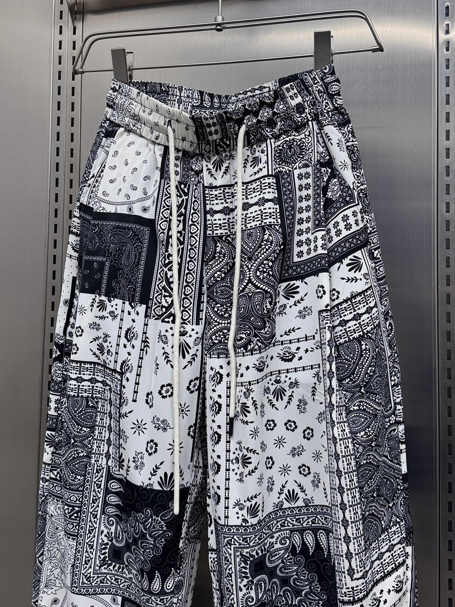 2025 Summer New Fashionable Trendy Men's Ice-feeling Ethnic Casual Pants Handsome Drape Straight Fashion Versatile Harlan Pants