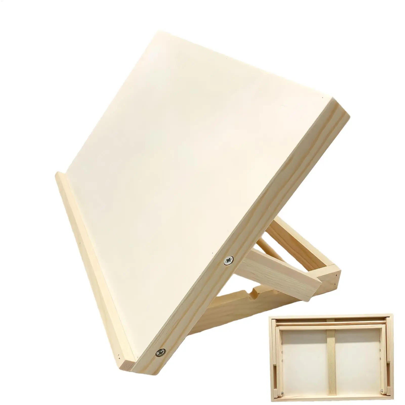 33*23*2.5cm Wooden Adjustable Tabletop Easel, Foldable Portable Painting Stand With Angle, S ketch Drawing Display Holder