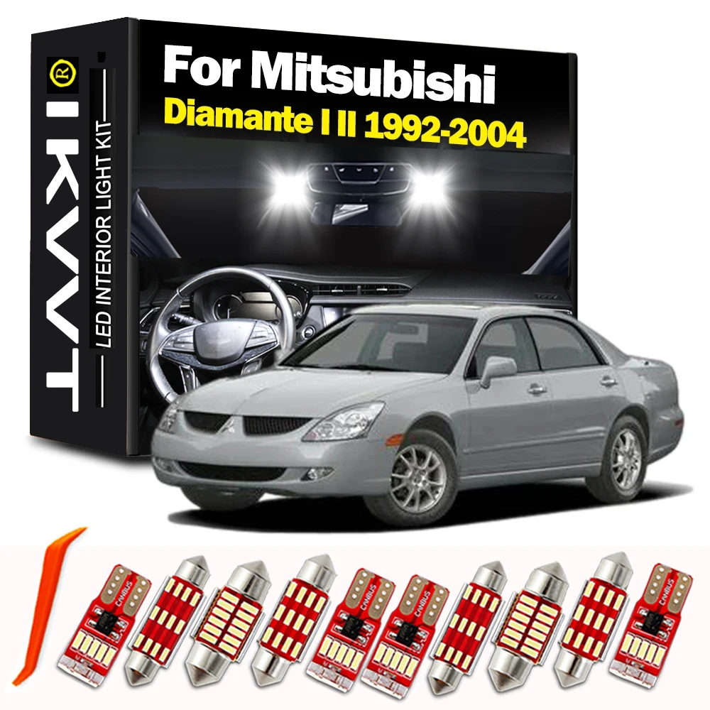 

IKVVT для Mitsubishi Diamante I II 1992-2000 2001 2002 2003 2004, комплект внутреннего купольного освещения для карты, автомобильные светодиодные лампы Canbus без ошибок