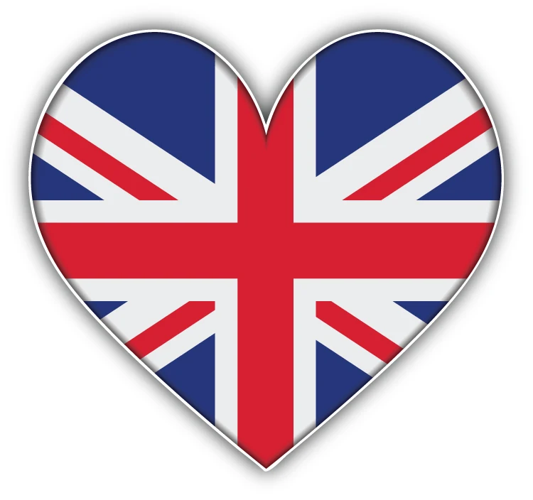

United Kingdom Britain Heart Flag Sticker Car Front Windshield Bumper Laptop Speedboat Waterproof Decal Exterior Styling Custom