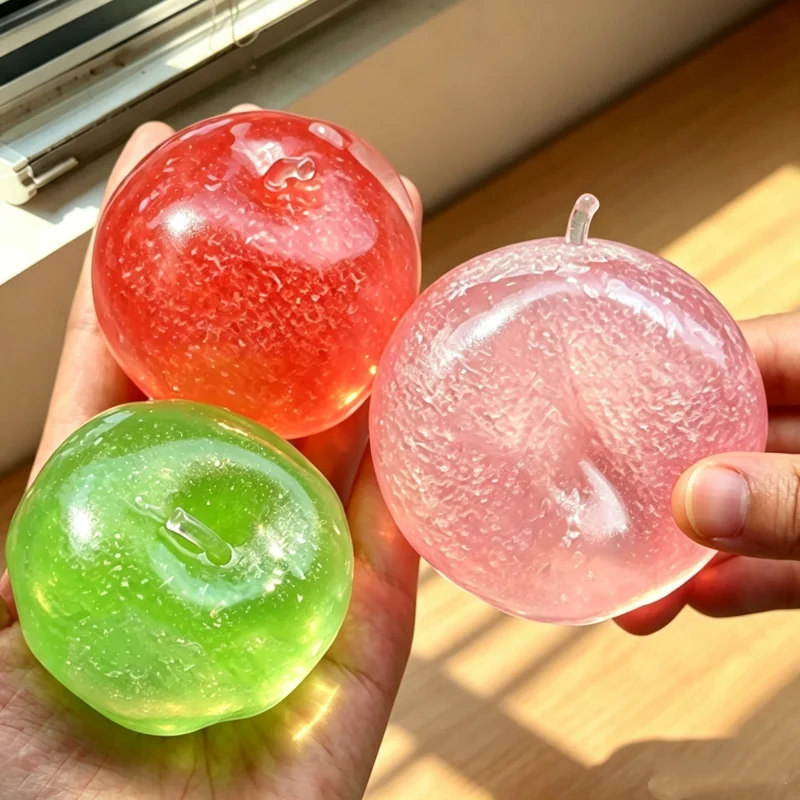 Handmade Apple Squishy Balls Squeeze Toys Smoothie Slow No-Rebound Fidget Stress Balls Funny Gift