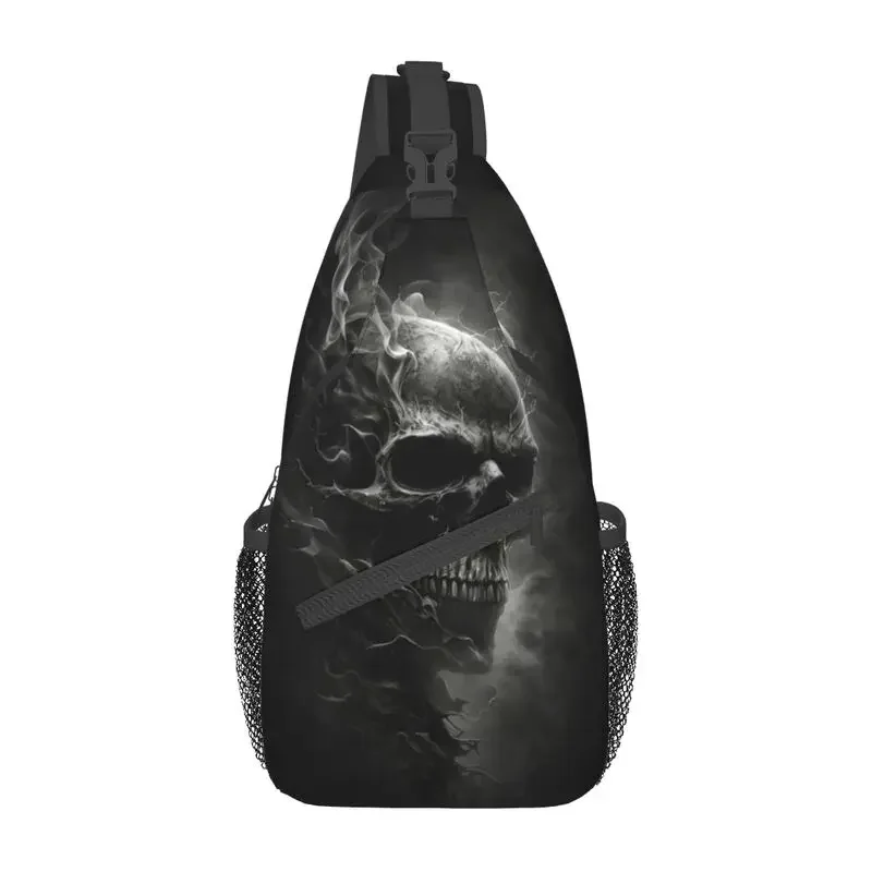 

Gothic Skeleton Death Skull Sling Chest Bag Custom Crossbody Shoulder Backpack for Men Cycling Camping Daypack