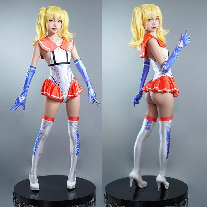 

Костюм Сейлор Мун для косплея, женский сексуальный купальник, чулки, перчатки, костюм, милые колготки с принтом, боди, игровая вечерние форма, Хэллоуин