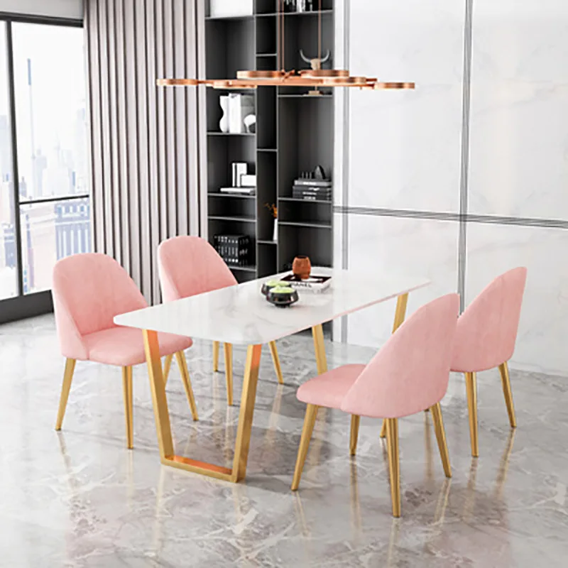 

Nordic aesthetic marble dining table, small apartment light luxury dining table and chair combination