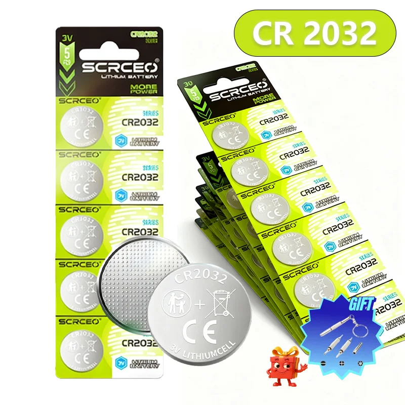 

CR2032 3V Lithium Battery CR 2032 Button Battery For Watch Toy Calculator Car Remote Control Button Coin Cell 5PCS-50PCS Cards