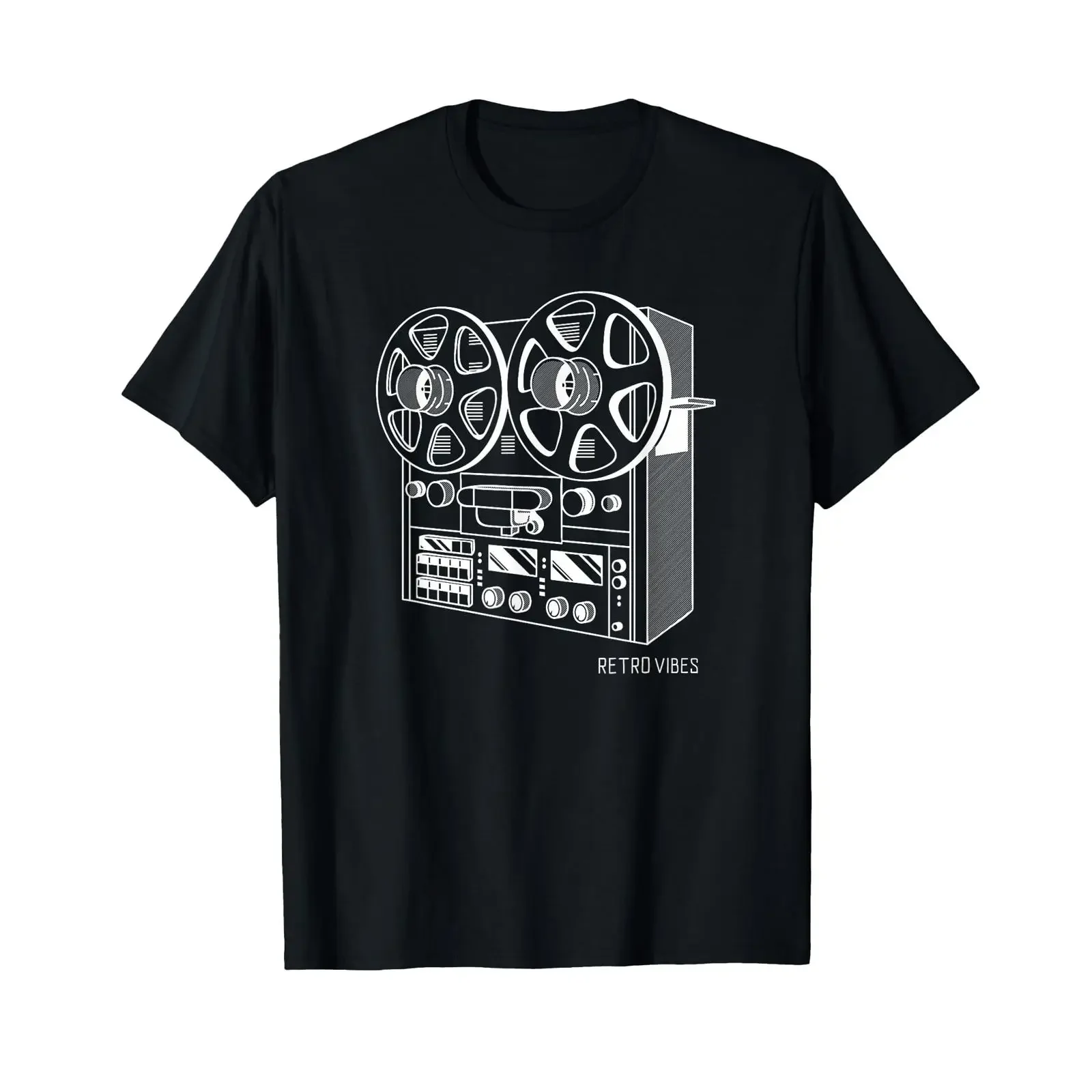 Cassette Tape Reel to Analog Sound System T Shirt vintage Washed Stylish homme Soft graphic Breathable Slightly fashion Unisex