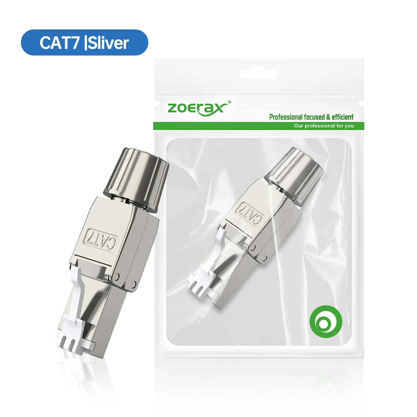 ZoeRax RJ45 Cat8 Cat7 Cat6A Stecker Werkzeugloser Abgeschirmter Ethernet-Anschluss für 23~26AWG STP/UTP Ethernet-Kabel