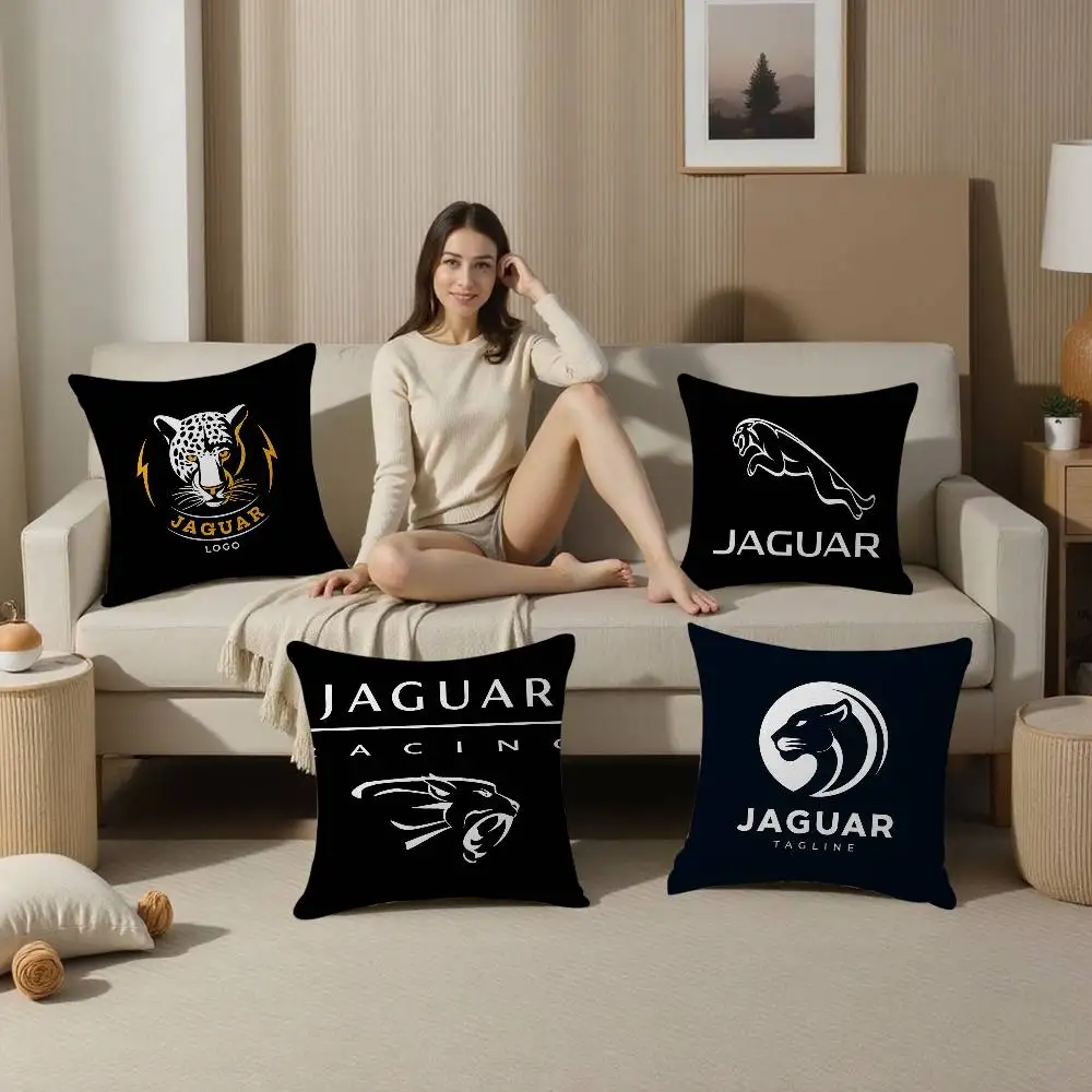 J-JaguarS-Car Logo Cushion Cover Pillowcase Upholstery Sofa Throw Pillow Home Decor Pillowcas