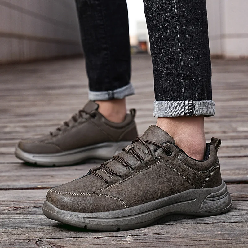

Waterproof Men's Chunky Sneakers Autumn and Winter Casual Shoes For Men Lace Up Lightweight and Soft Sport Walking Shoes2026