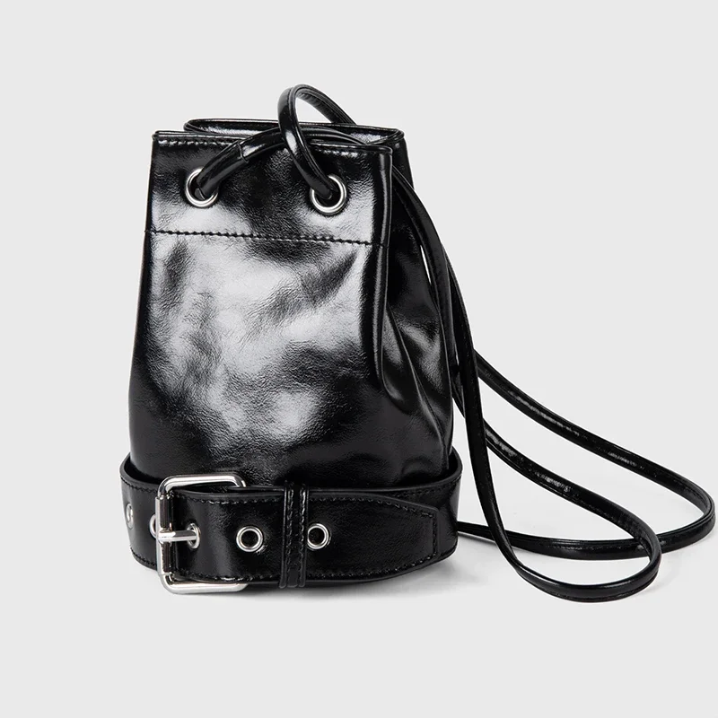 

Korean Simple Women Mini Crossbody Bags Niche Solid Color Drawstring Shoulder Bag High-Grade Sense Lightweight Buckets