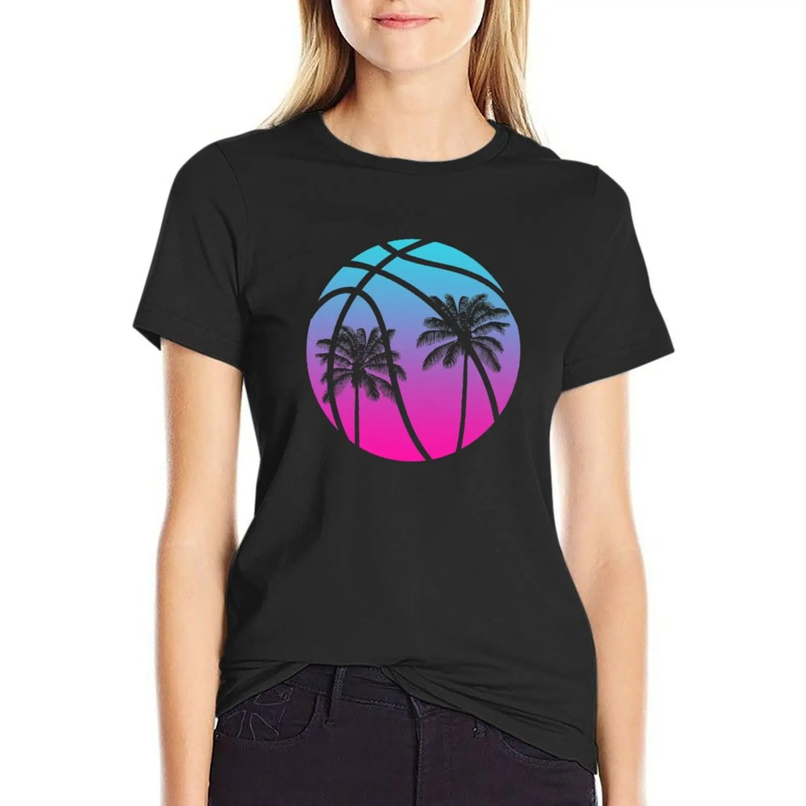 Miami Vice Basketball - White T-Shirt hippie clothes lady clothes t shirt dress Women