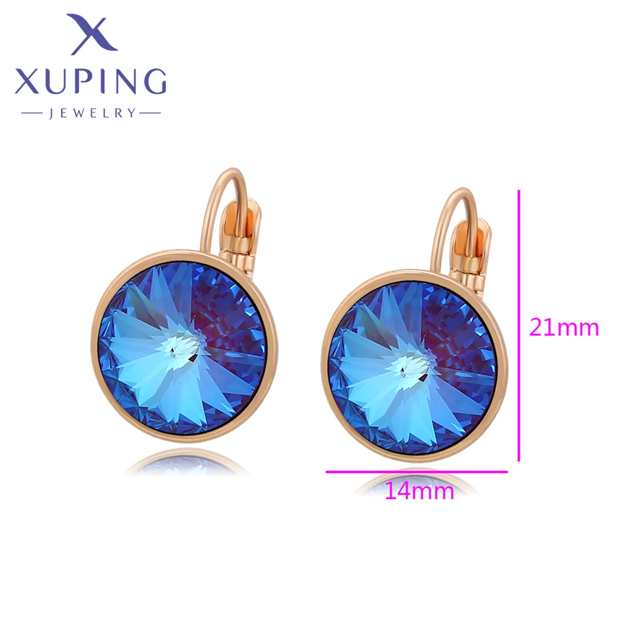 Xuping Jewelry Fashion Pupular Gold Color Round Crystal Earring of for Women Girl Christmas Gift A00607186