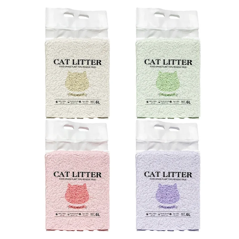 Tofu Cat Litter 2kg Low Dust Clumping Plant Based Kitty Litter Odor Control Biodegradable Cat Supplies