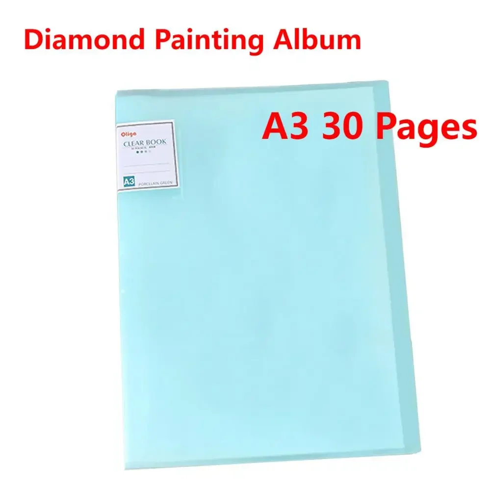 New Storage File Folder A3 30 Pages Diamond Painting Storage Book Transparent Cover Photo Album Book Diamond Painting Holder