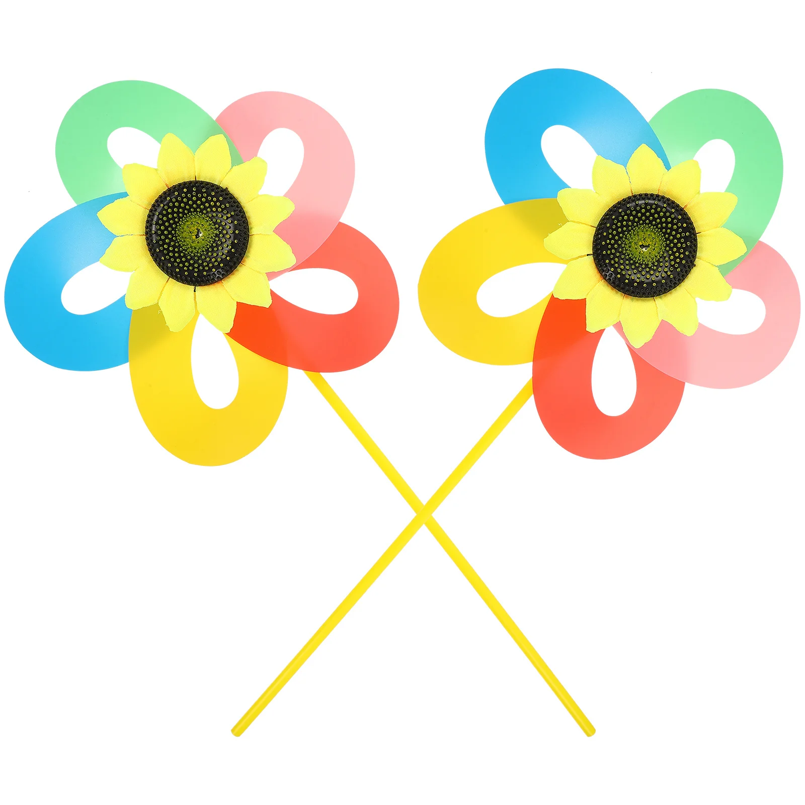

2Pcs Large Rainbow Pinwheel Windmill Outdoor Yard Garden Stakes Colorful Decorative Spinners Windmill Pinwheel