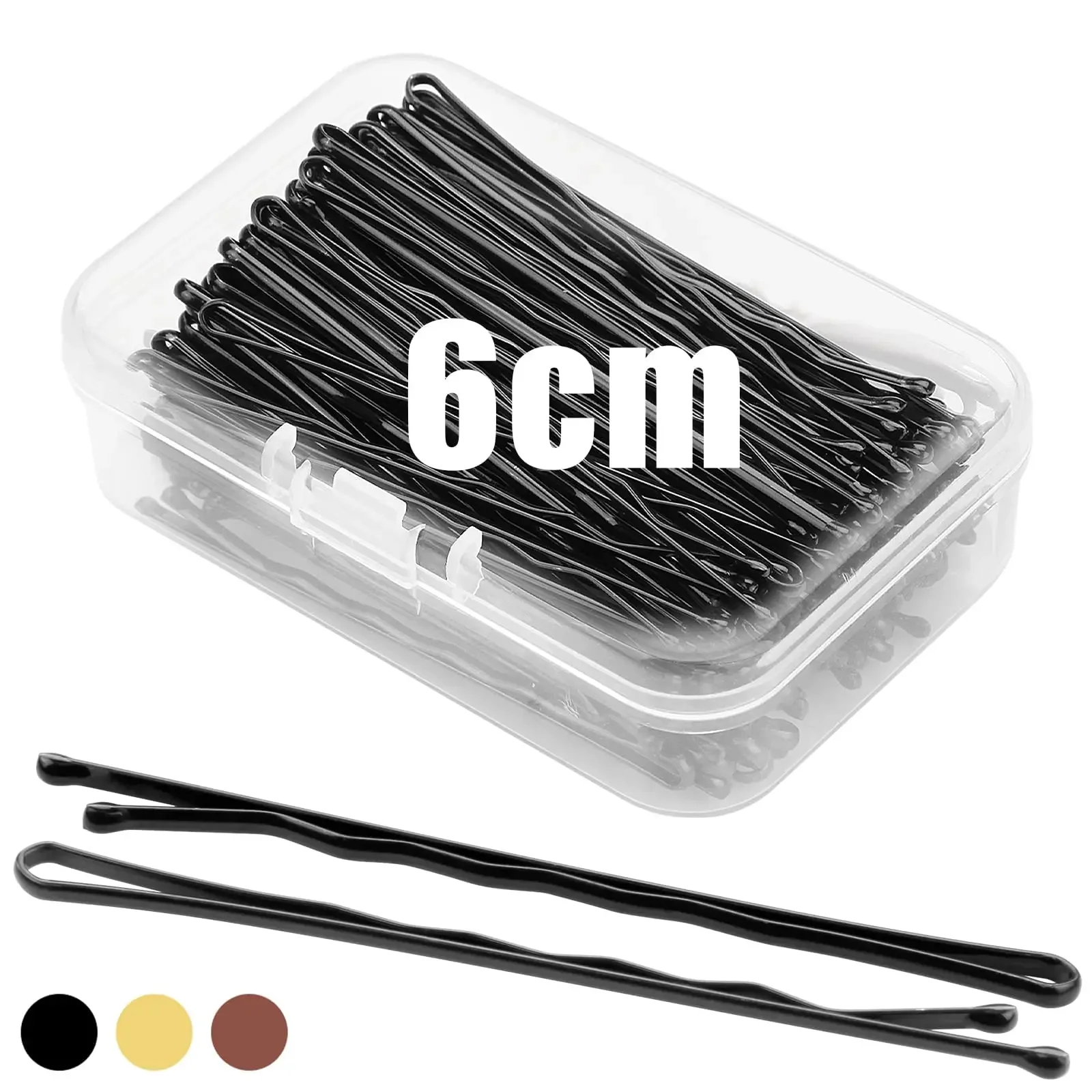 Black Bobby Pins for Thick Hair 6CM Hair Pins with Case Extra Large for Buns, Premium Tipped Hair Style Pins for Women Girls