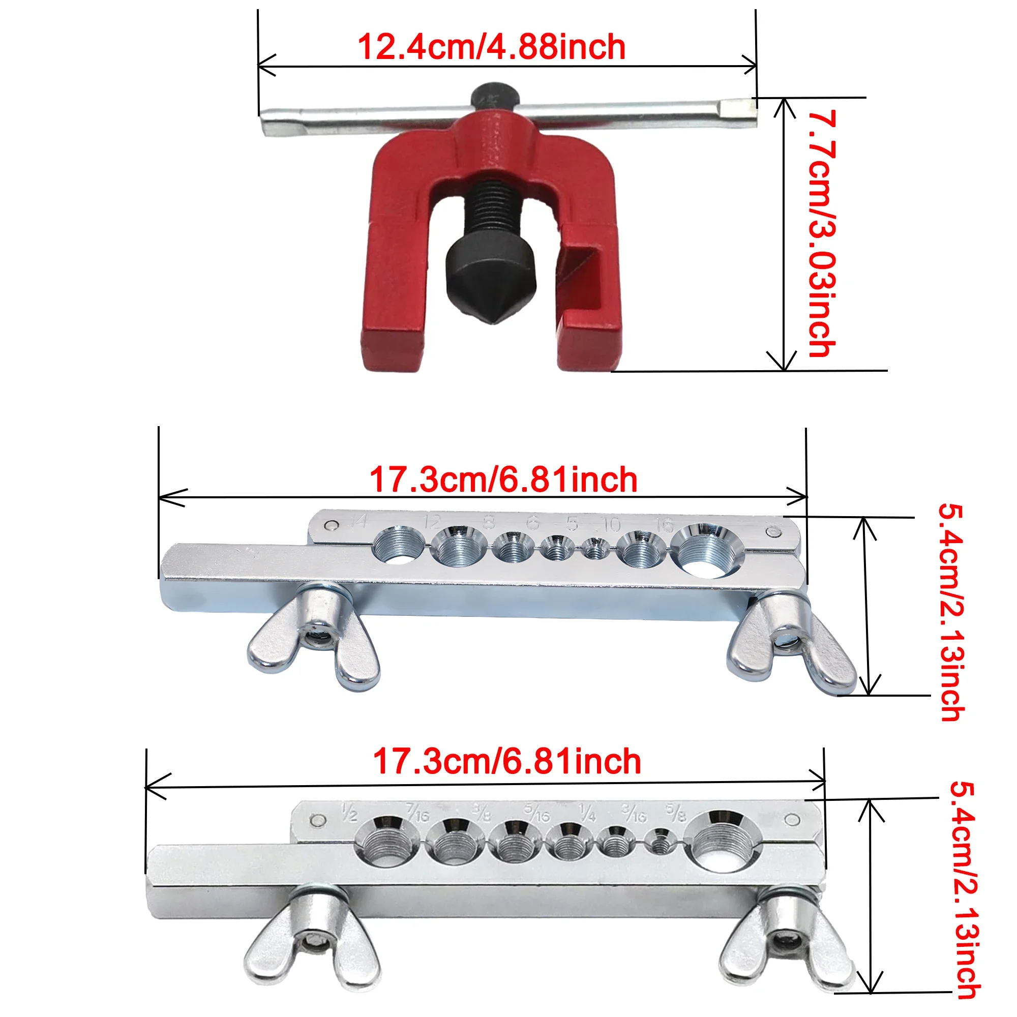 Copper pipe flaring tool Expander and fixture 7/16in 3/16in 1/4in 5/16in 3/8in 1/2in 5/8in Brass aluminum pipe flaring tool set