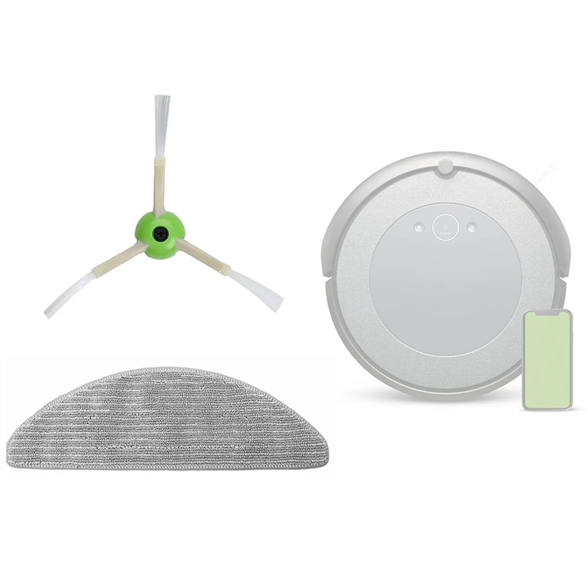 Almofadas Mop e Escovas Laterais Substituição para iRobot Roomba, Aspirador Reutilizável, Combo I5 I5 Plus J5 J5