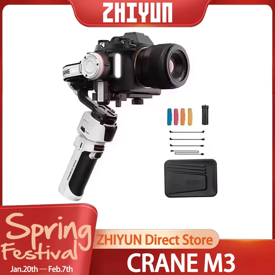 ZHIYUN CRANE M3 3-Axis Handheld Camera Gimbal Stabilizer Compatible with Sony A7S3 Canon M5II EOS 200D Fuji X-T4 Nikon Z fc