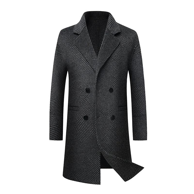 2024 Autumn and Winter New Men's High-grade Double-sided Coat Business Fashion Handsome Casual All-in-one Wool Coat