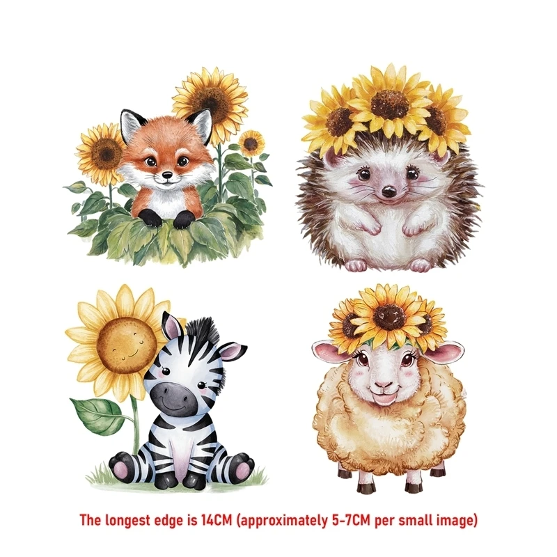 14 سنتيمتر الاطفال لطيف فنجان الشاي الحيوان الحديد على نقل الحرارة ملصق للملابس Pinted الفينيل الحرارية يزين قابل للغسل تي شيرت مائي