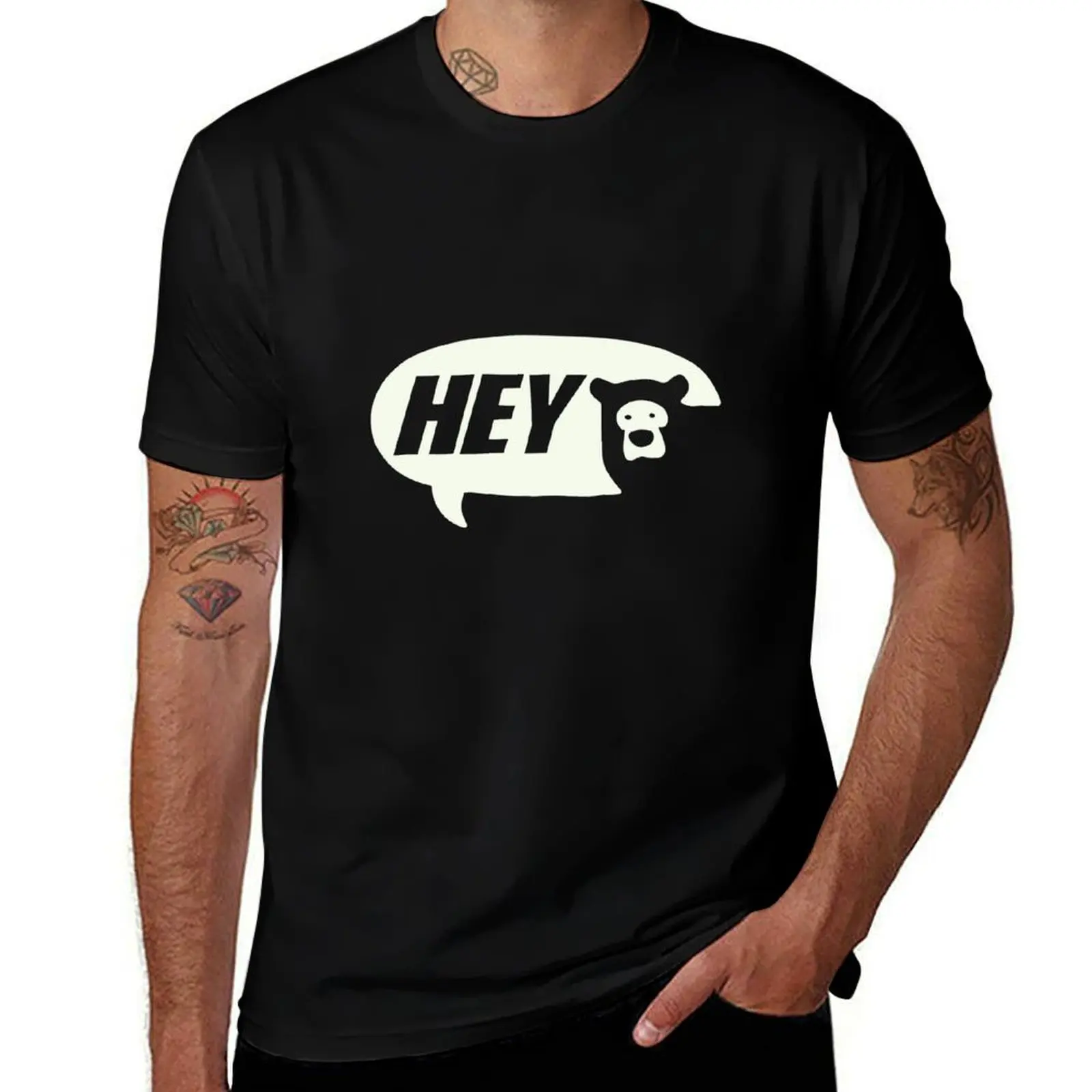 

Hey Bear White T-Shirt animal prinfor boys vintage anime shirt mens t shirts casual stylish