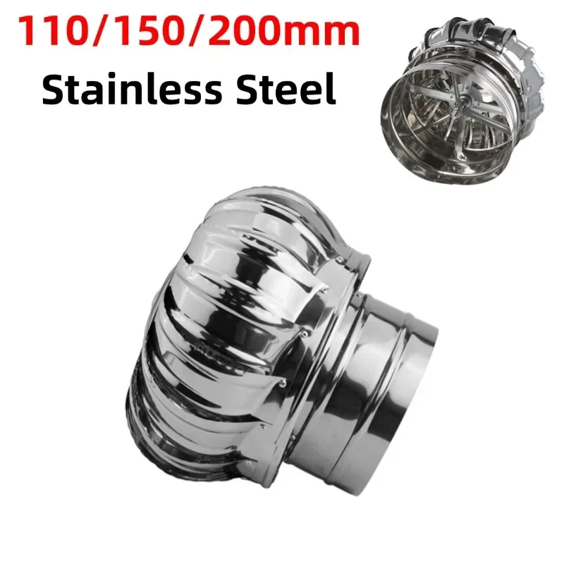 

110/150/200mm Stainless Steel Unpowered Hood Wind Ball Ventilation Smoke Exhaust Device For Ventilation Pipes/smoke Chimneys