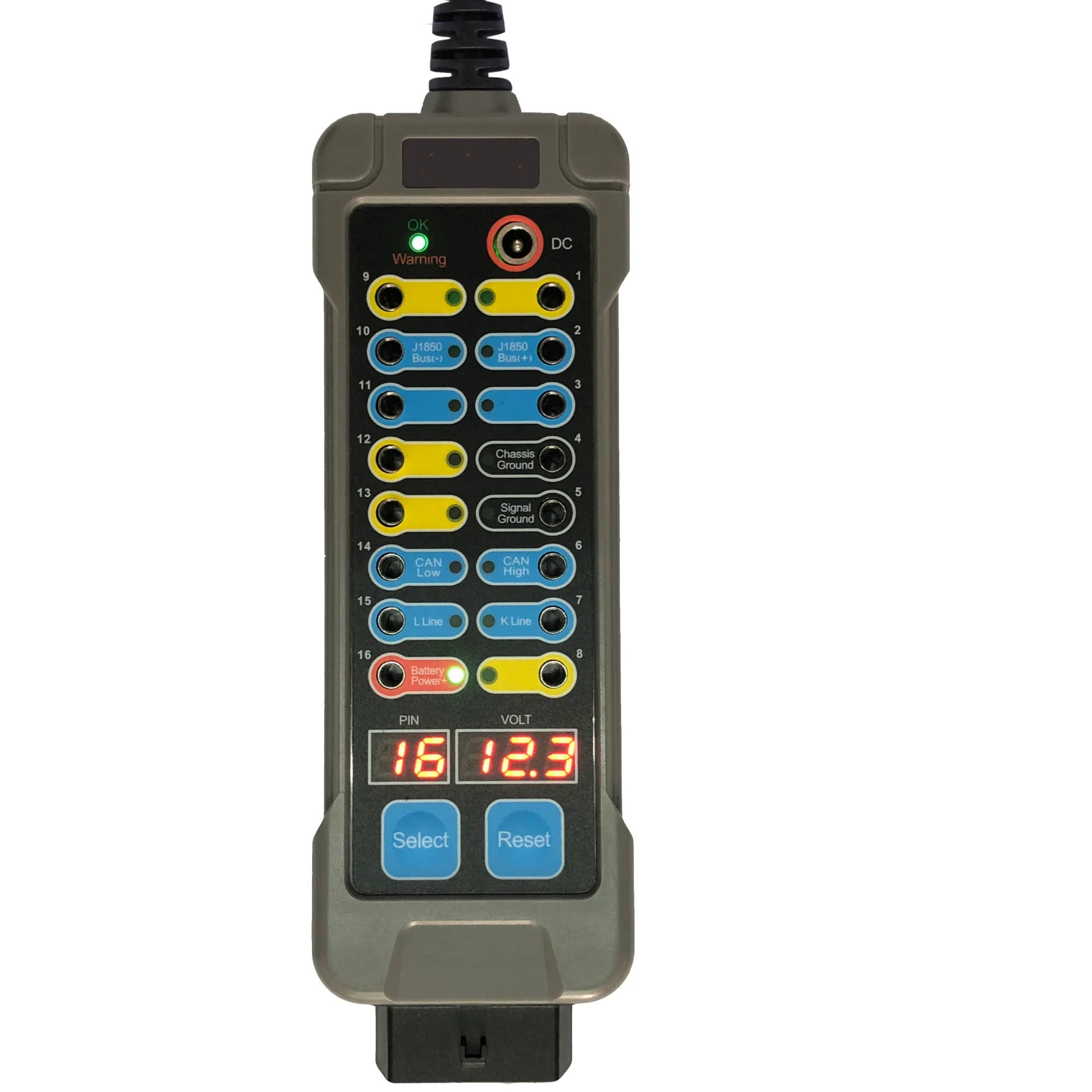 KS70 obd-ii الحنفية صندوق تستر 12 فولت 24 فولت سيارة دراجة نارية شاحنة الدائرة إصلاح البلوز كشف دبوس إشارة الحالة