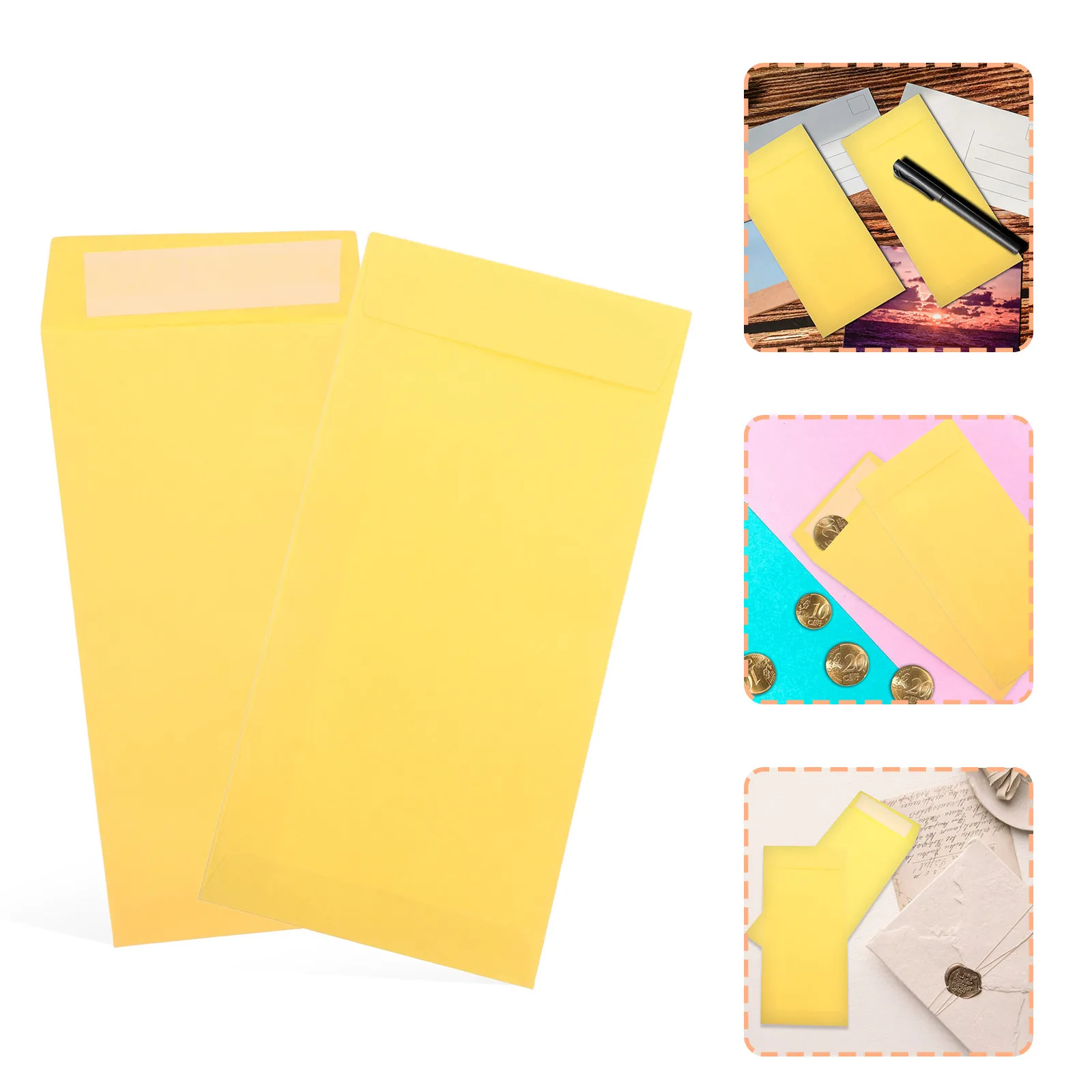 60Pcs Business Envelopes Paper Self Seal Letter Covers Invitation Security Card Holders Convenient Multi Function Storage