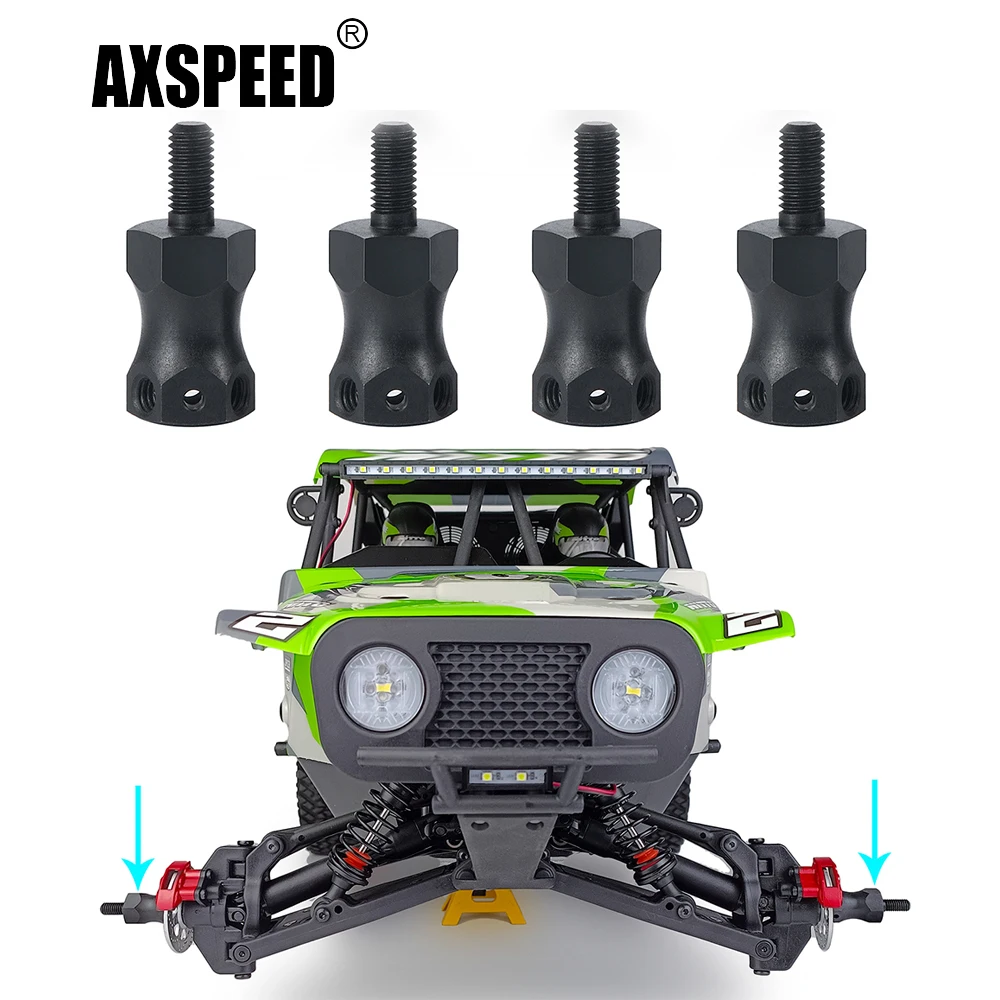 AXSPEED Metal Alloy Wheels Hexagon 15mm Extended Hex Adapters for Hammer Rey U4 ROCK Truck 1/10 RC Car Buggy Upgrade Parts