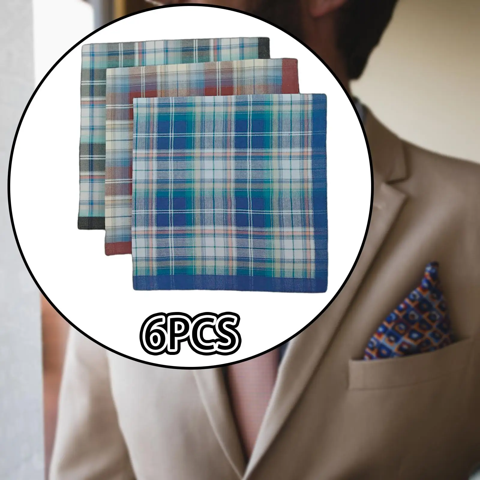 6 قطع من مناديل رجالية هدايا رجالي ناعمة ومريحة مناديل كلاسيكية