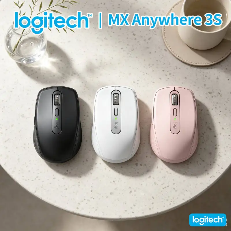 Productivity MX Anywhere 3S - 8K DPI Tracking, MagSpeed Scroll, 3-Device Sync, Ideal for Sales Report & Office Task