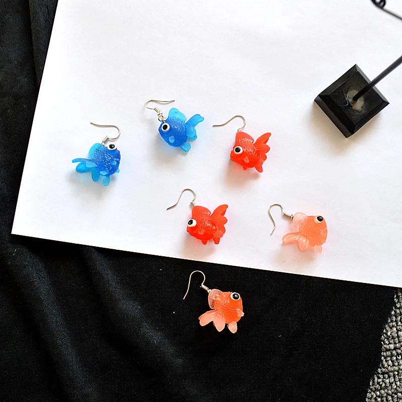 

Ocean Elements Multi-color Three-dimensional Resin Goldfish Ear Hook UNISEX Fun Party Leisure Beach Vacation Jewelry Earrings
