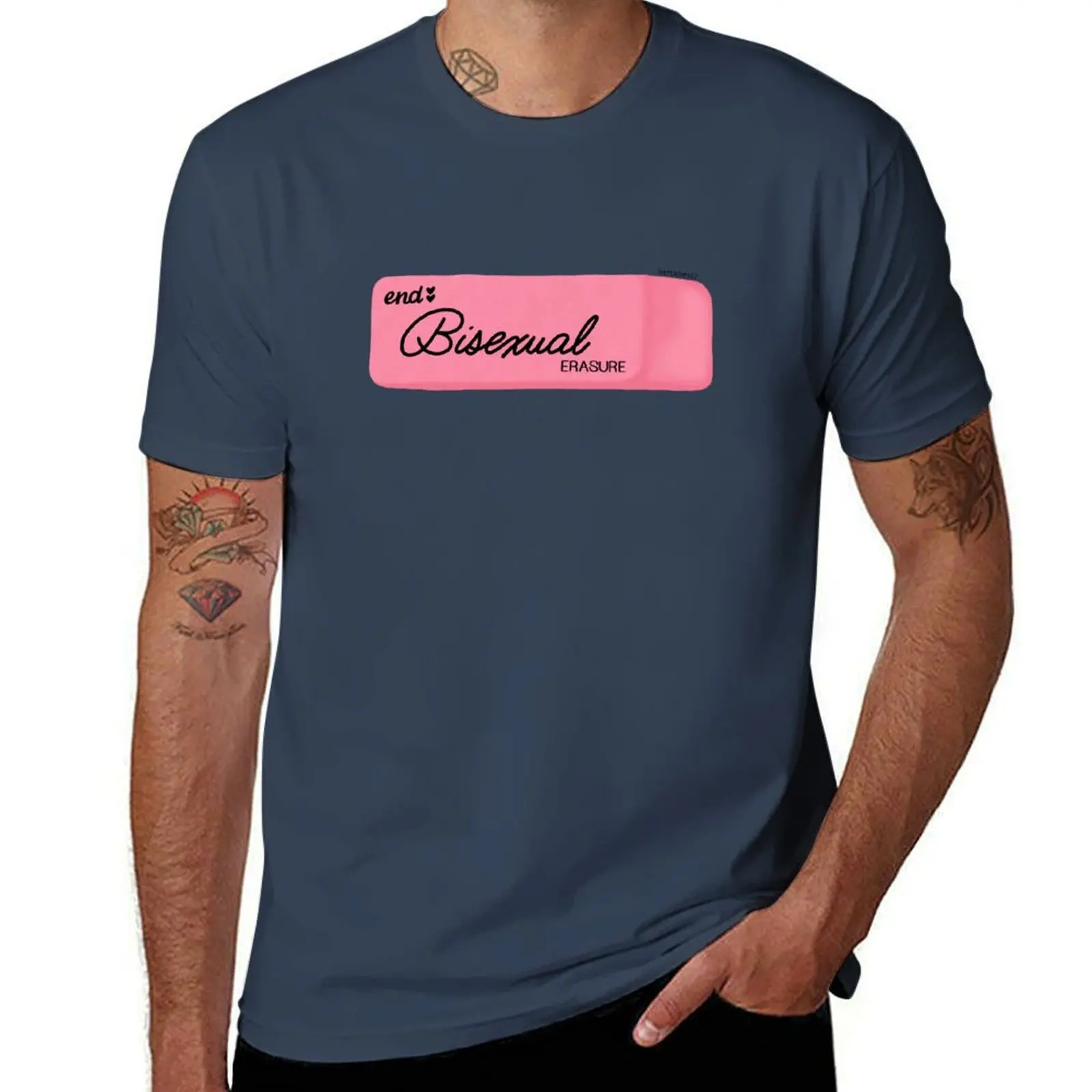 

End Bisexual Erasure - The Peach Fuzz T-Shirt summer shirt plus sizes tees mens clothes
