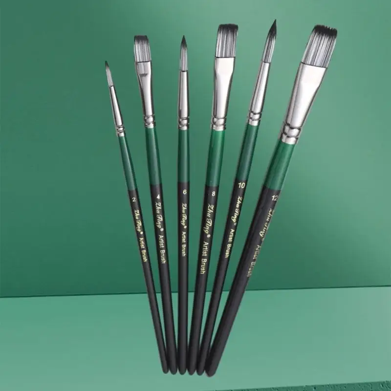 31BA Artist Paint Brush Set Includes Flat, Round, and Pointed Head Brush