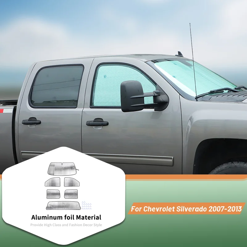 

6x Window Windshield Sunshade Cover Sun visor For Chevrolet Silverado 2007-2013 Version Car Interior Accessories