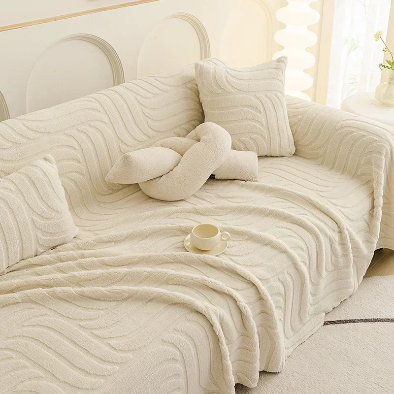 Modern Style Sofa Cover 2025 New Thick Plush Shu Velveteen Throw Blanket for Autumn Winter Non-slip Couch Protector