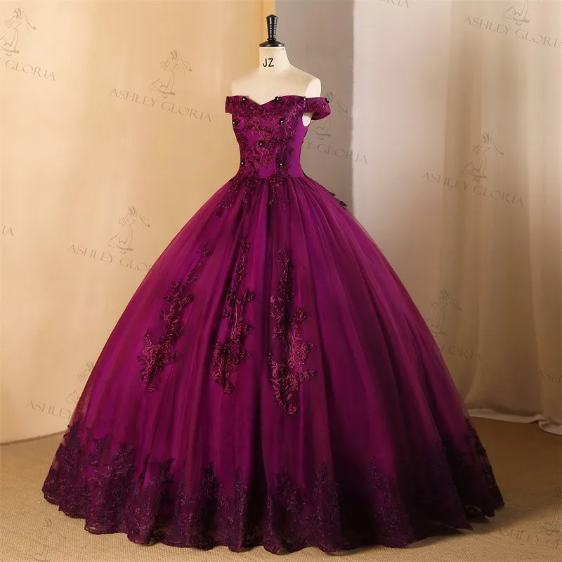 Ashley Gloria 15 Quinceanera Dresses 2024 Party Dress Elegant Ball Gown 16 Colors Princess Prom Dress Plus Size Customized