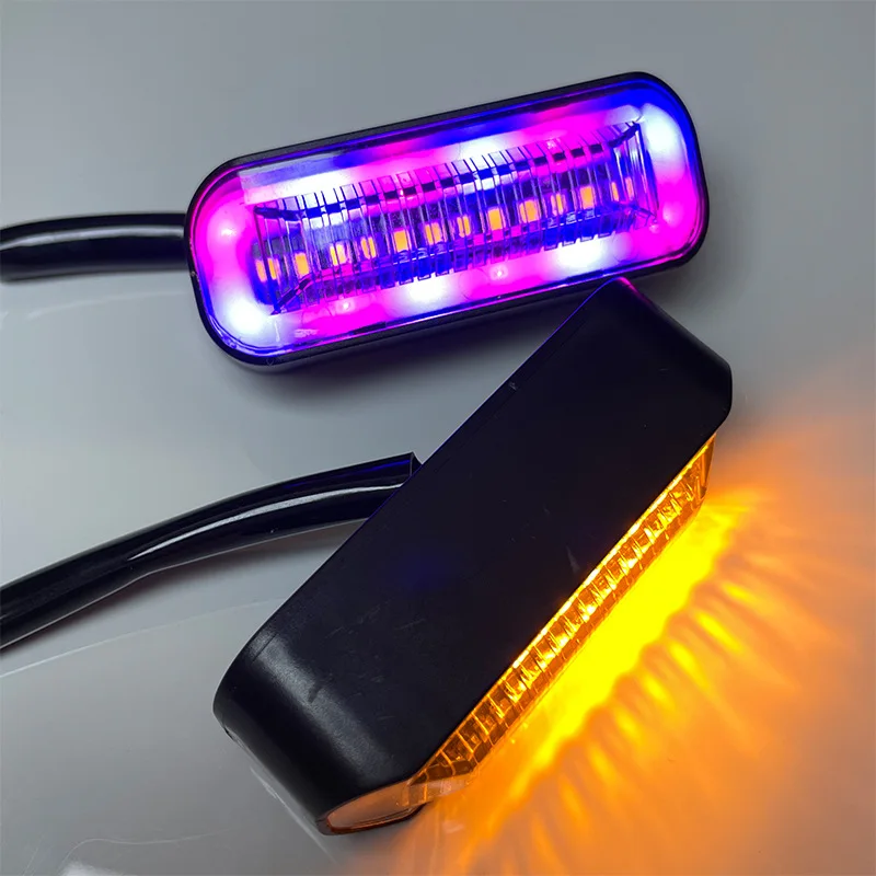 New 2pcs Motorcycle LED Turn Signal Lights Amber Flashing Light Blinker Turn Signal Lamp 12V Moto Indicator Lamp Accessories