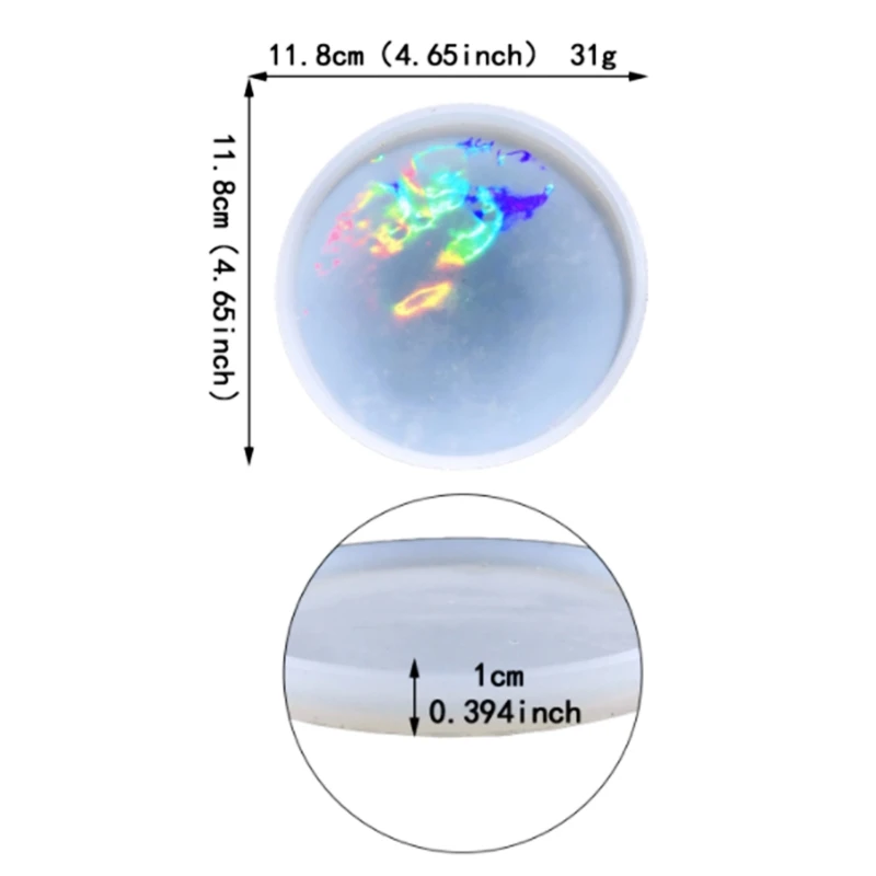 R3MC Diy domowe formy podkładka pod kawę cień światła kreatywny silikonowe formy kryształ okrągła podkładka formy dla majsterkowiczów
