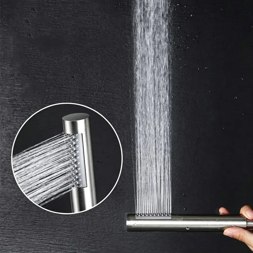 Polished Finish High Pressure Handheld Shower Head Sleek Single-Function Shower with Holder for Daily Showering