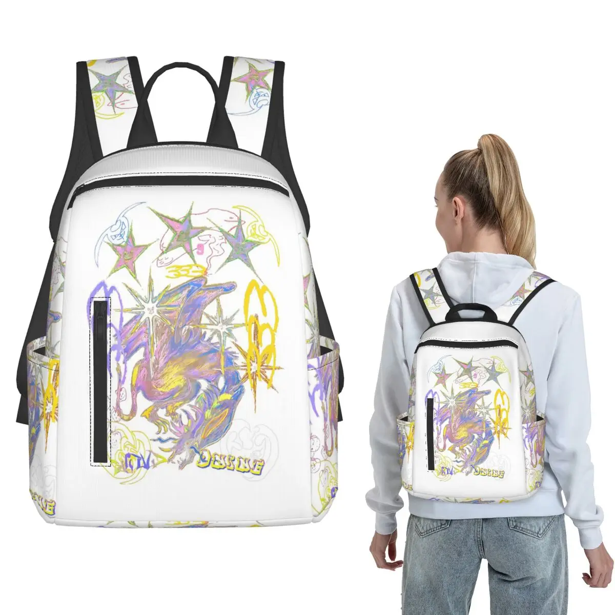 

Bladee 333 Extasia Back Backpack Daypack Kids BookBag School Bag Shoulder Bags for Men Women