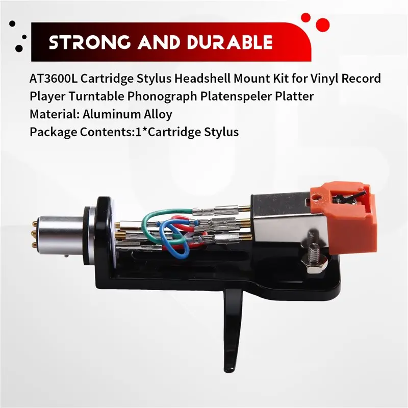 【A17Z】Cartridge Stylus Headshell Mount Kit AT3600L For Vinyl Record Player Turntable Phonograph Platterspeler Platter Green B